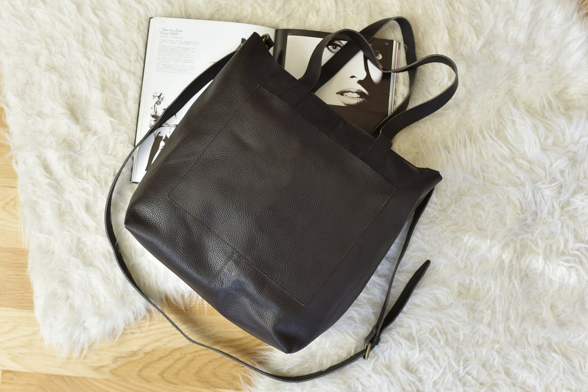 Journalist Top-Grain Leather Work Tote
