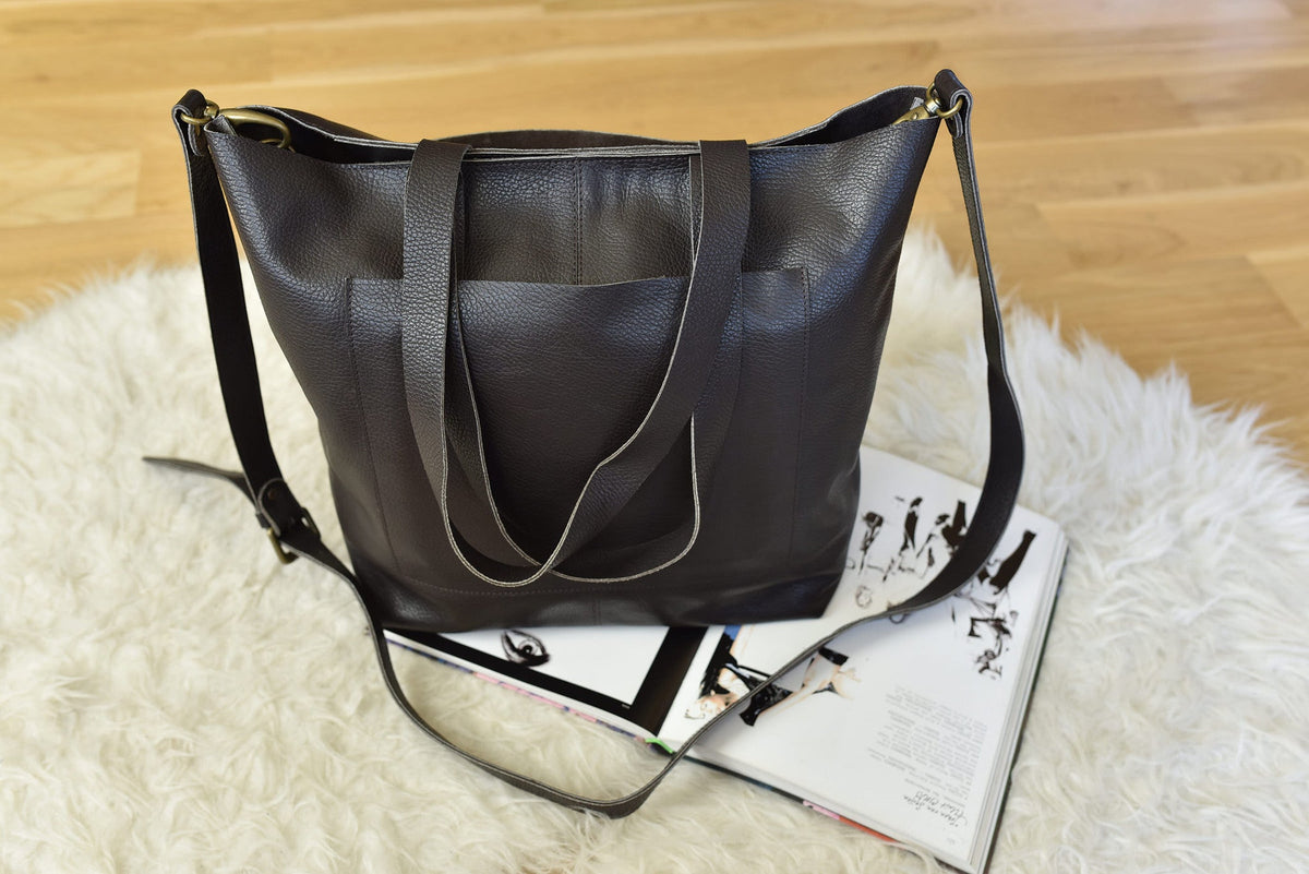 Journalist Top-Grain Leather Work Tote