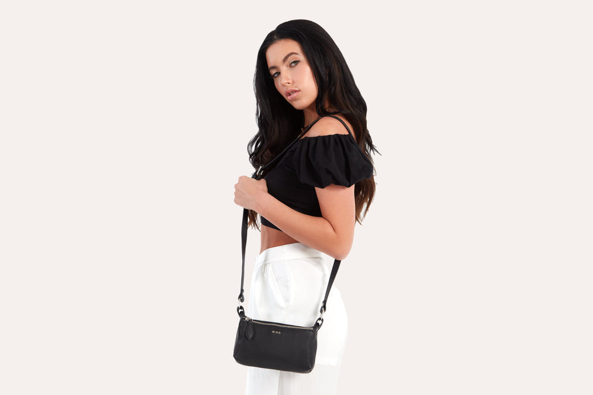 Genuine Pebble Leather Crossbody Bag