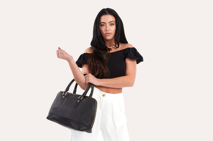 Snazzy Pebbled Leather Handbag