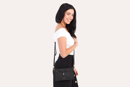 Pebbled Leather Wallet Crossbody