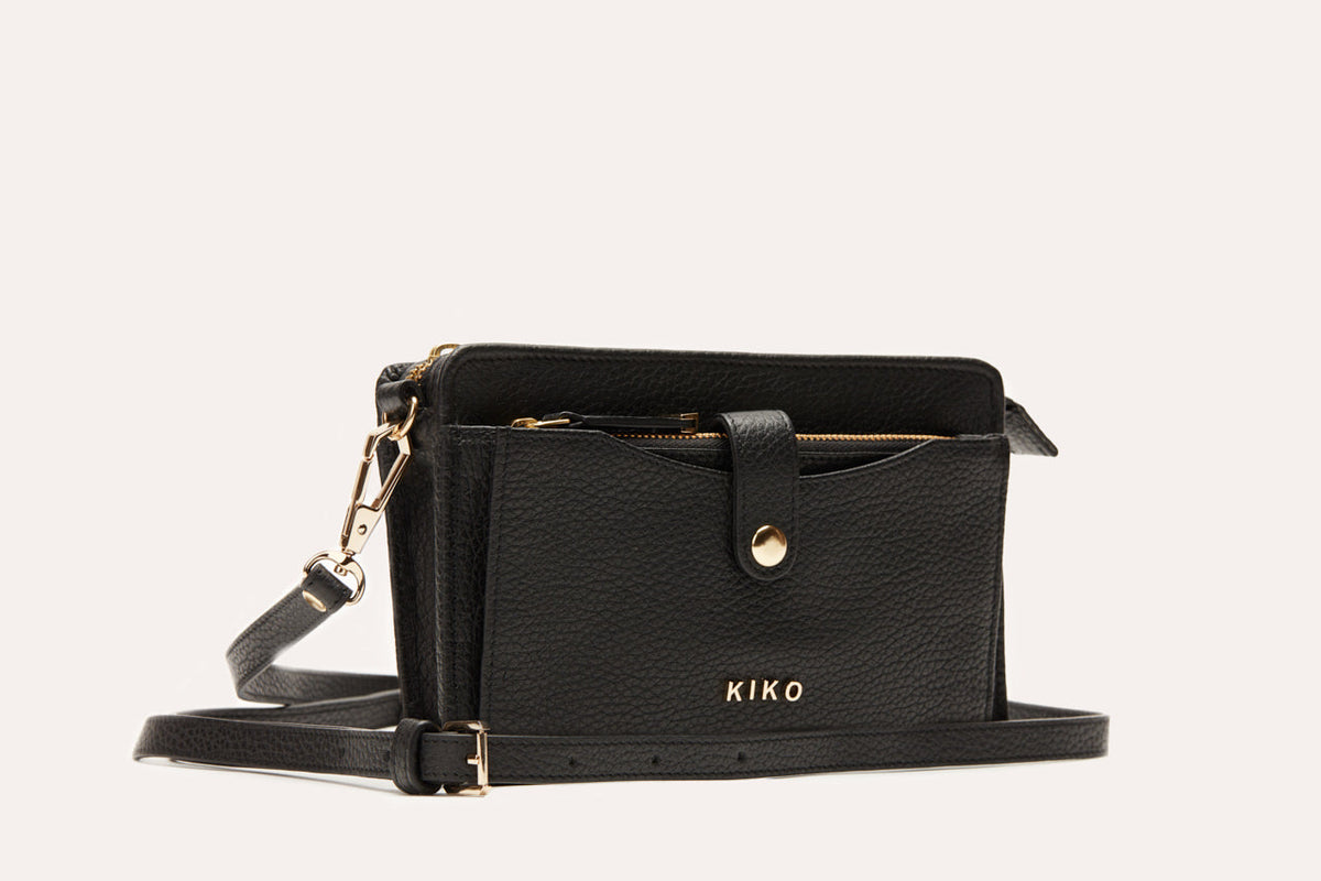Pebbled Leather Wallet Crossbody