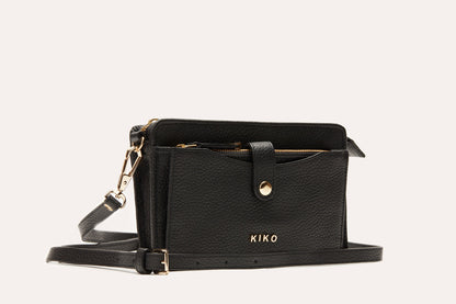 Pebbled Leather Wallet Crossbody