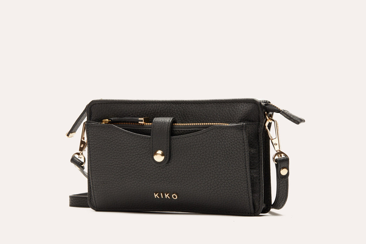 Pebbled Leather Wallet Crossbody