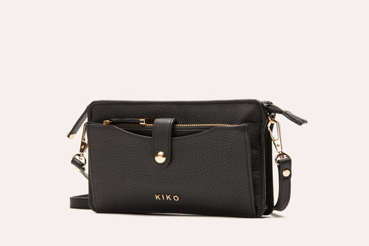 Pebbled Leather Wallet Crossbody