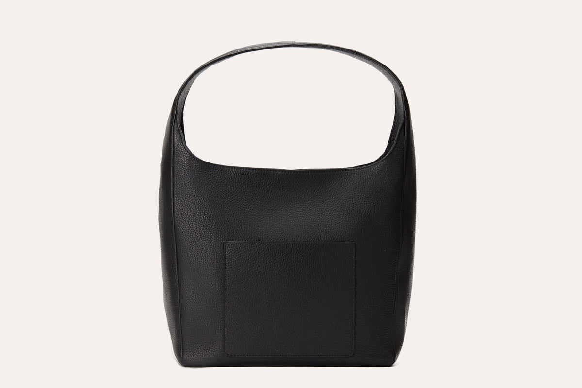Pebbled Leather Hobo Shoulder Bag