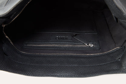 Pebbled Leather Hobo Shoulder Bag
