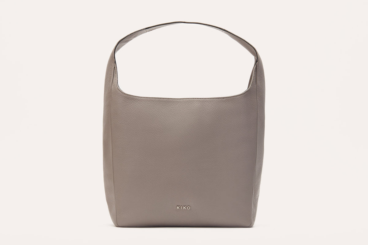 Pebbled Leather Hobo Shoulder Bag