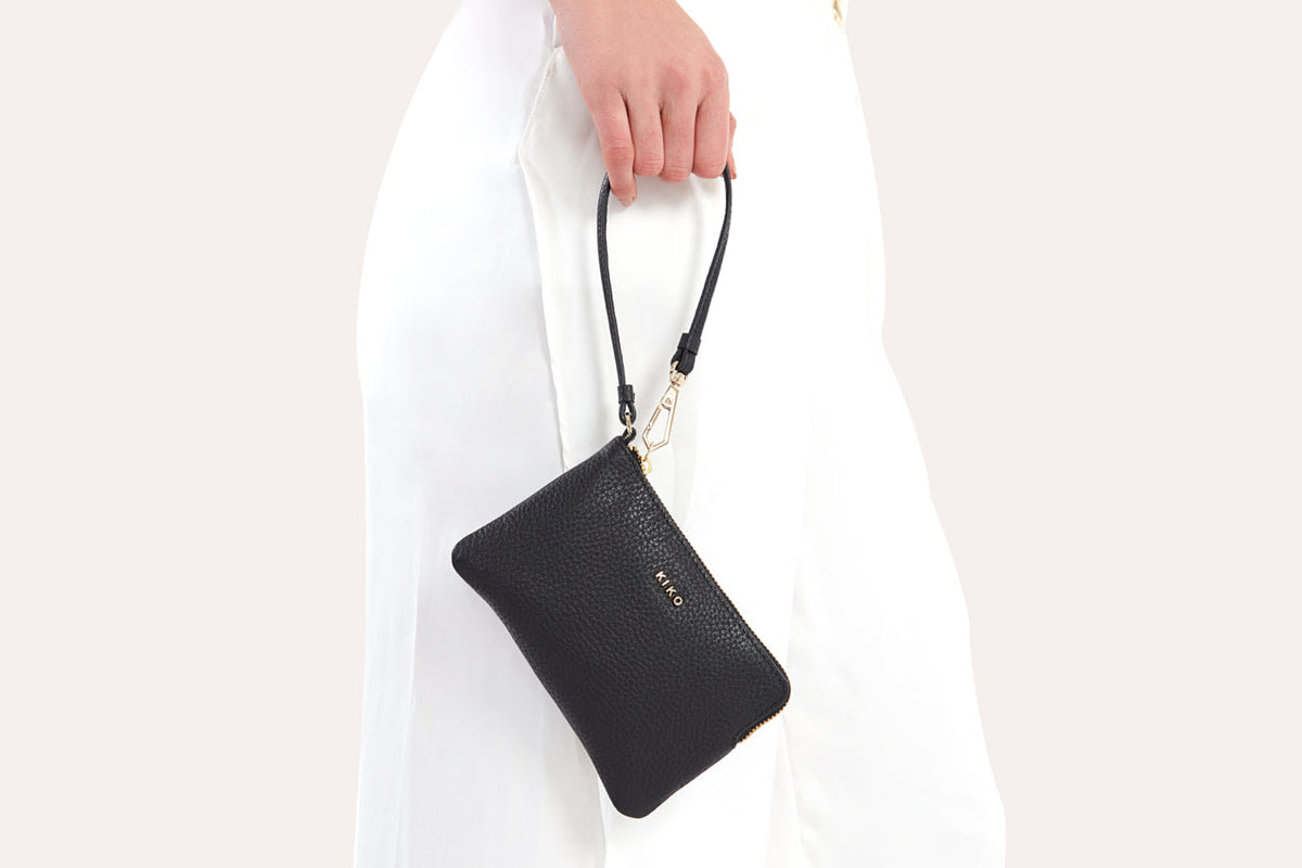 Small Pebbled Leather Wristlet