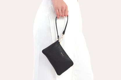 Small Pebbled Leather Wristlet