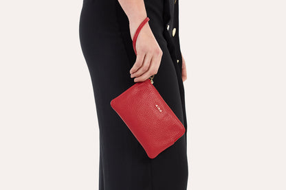 Small Pebbled Leather Wristlet