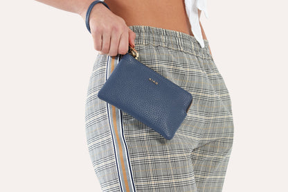 Small Pebbled Leather Wristlet