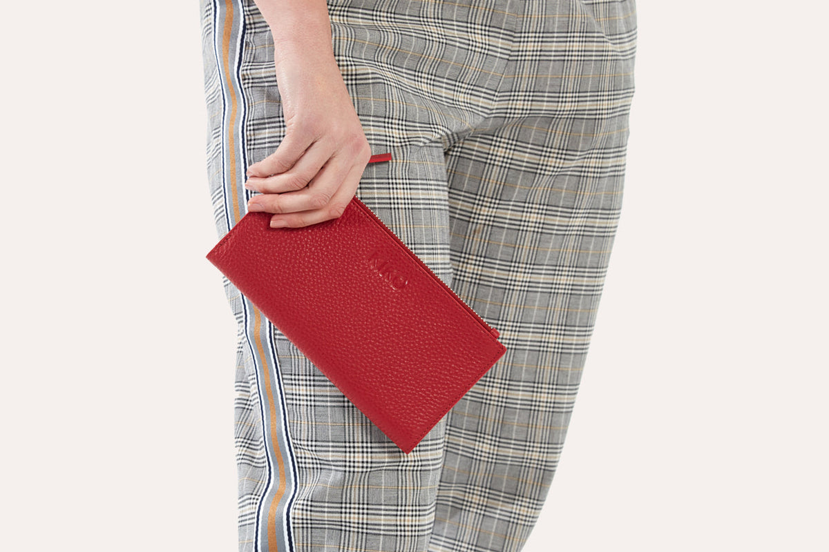 Pebbled Leather Zip Wallet