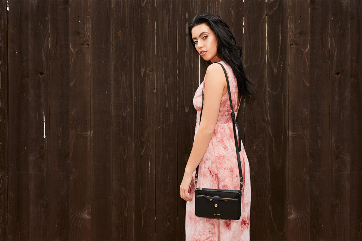Pebbled Leather Wallet Crossbody