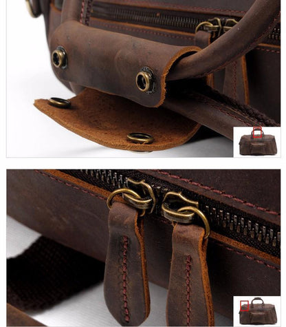 Asta Full-Grain Leather Weekender Bag